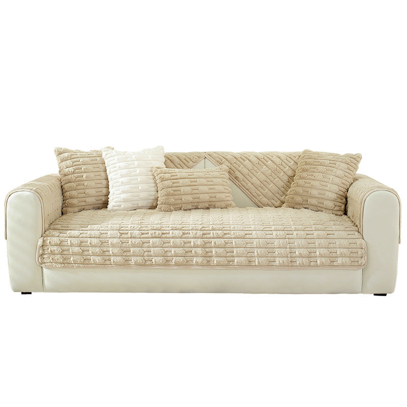 Plüschverdickter, rutschfester Sofaüberzug aus luxuriösem Flanell
